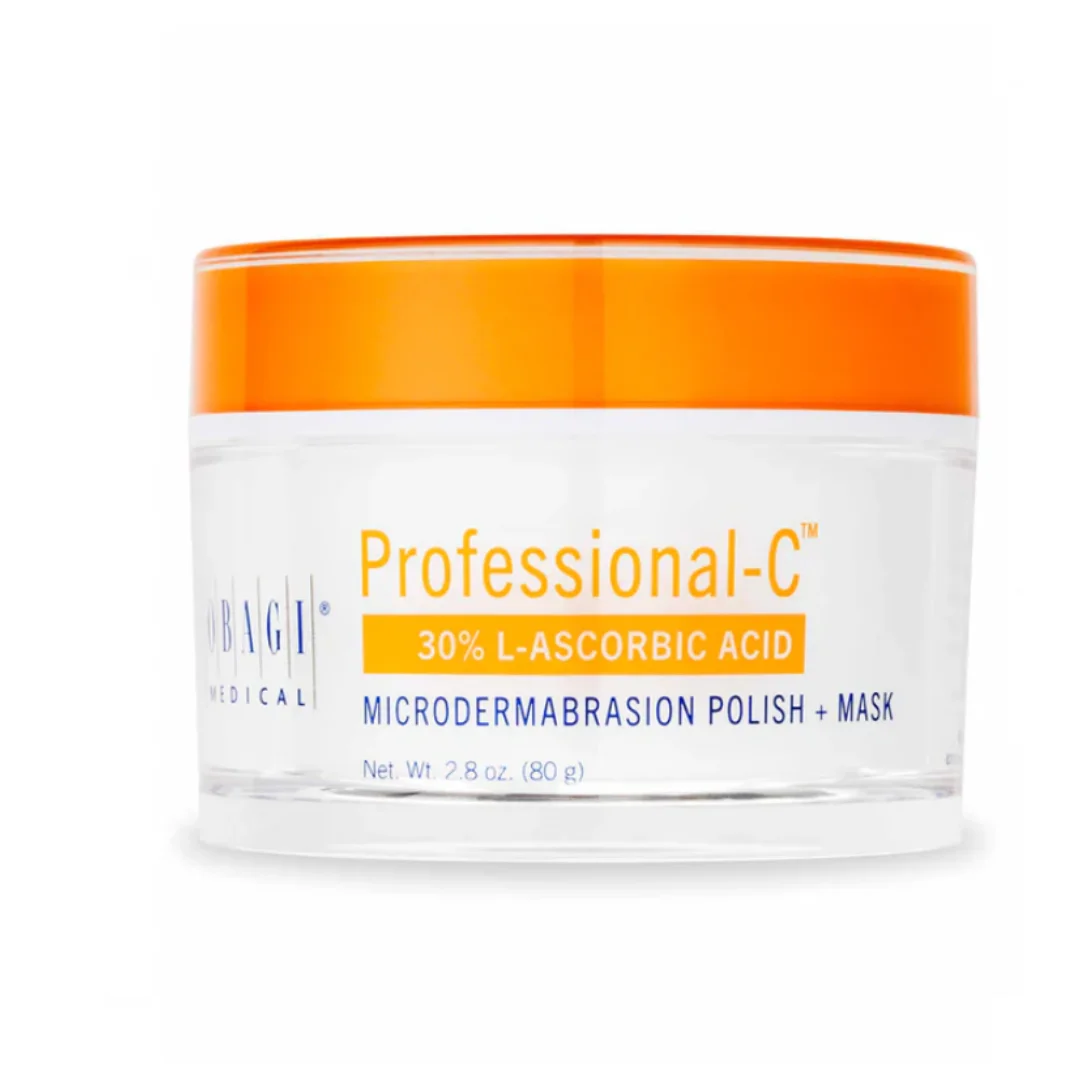 a white and orange container with a white label