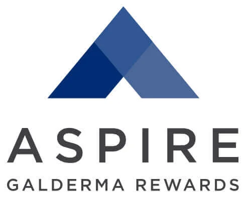 a blue triangle with black text