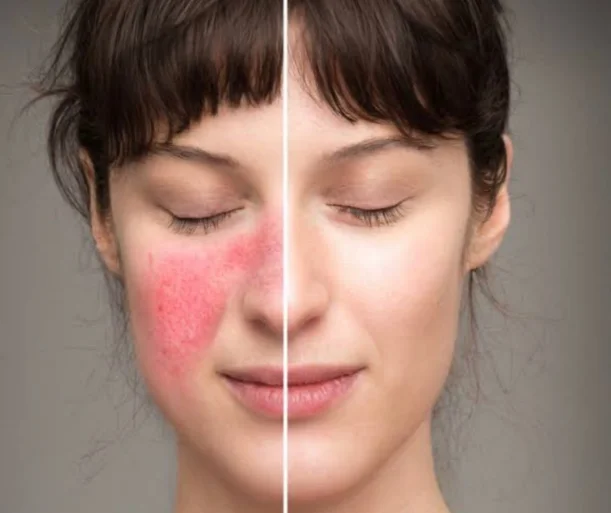 a woman with her eyes closed and her eyes closed