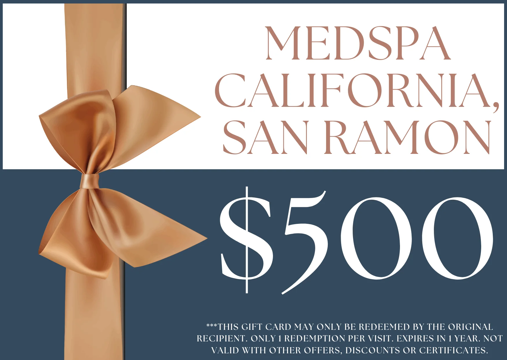 a gift card with a bow and text