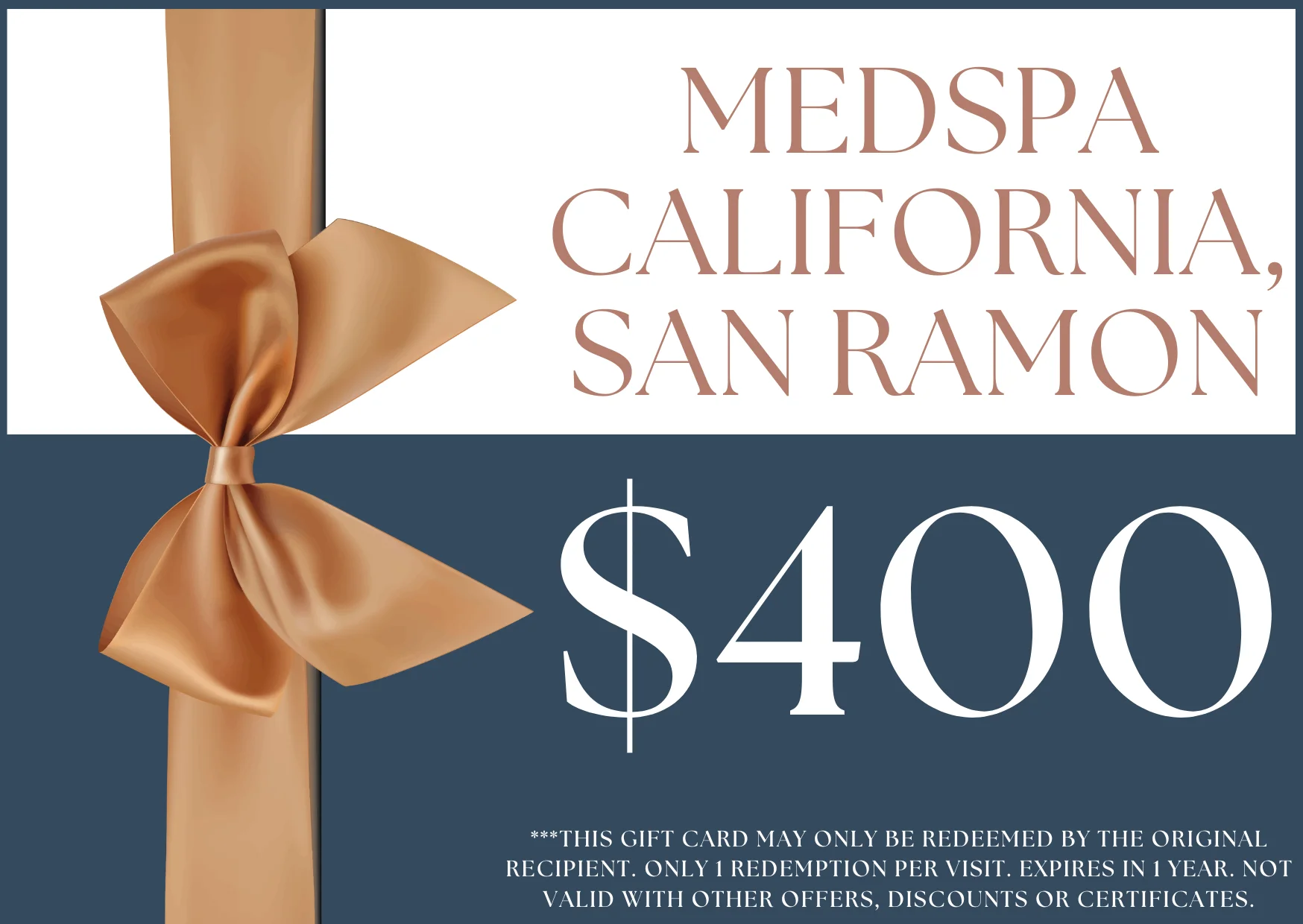 a gift card with a bow