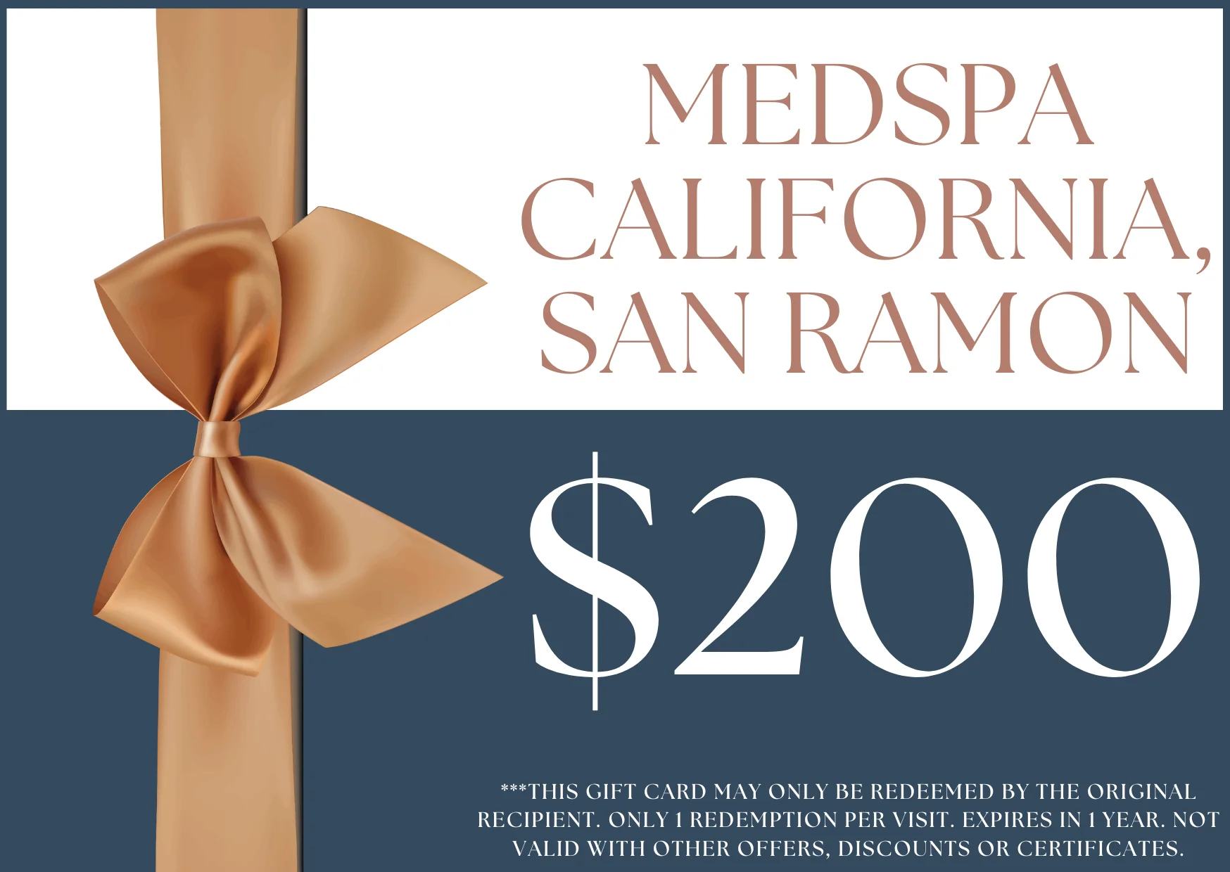 a gift card with a bow and text